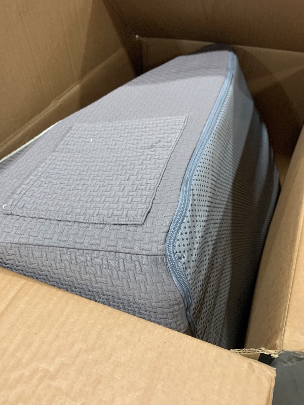 Photo 1 of Wedge Pillow for Headboard, 12’’ Triangle Elevated Bed Wedge Pillow for Acid Reflux Relief, Sleeping, Post Surgery, Back Pain Relief, Snoring, Soft Memory Foam Top & Washable Breathable Cover, Grey