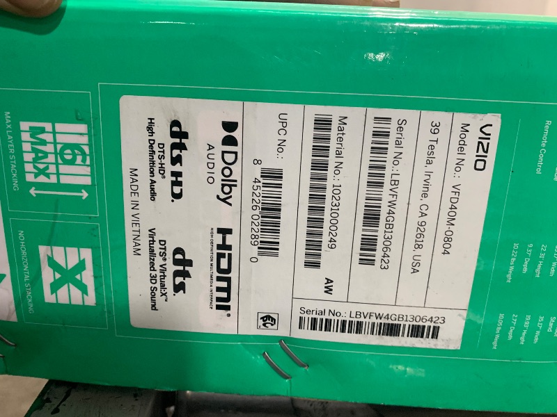 Photo 1 of VIZIO 40-inch Full HD 1080p Smart TV with DTS Virtual: X, Alexa Compatibility, Google Cast Built-in, Bluetooth Headphone Capable, (VFD40M-08 New)