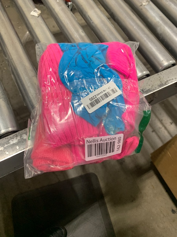Photo 1 of Giegxin Kids 80s Workout Costume Halloween Outfit Accessories Neon Leotard Legging Headband Wristband Leg Warmers (Rose Red, Lake Blue,Medium)