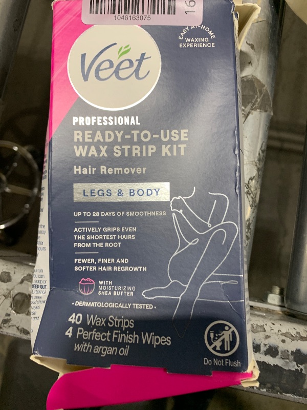Photo 1 of VEET Sugar Wax Strips For Women's Body Hair Removal, Bikini Hair Removal Kit, Pubic, Dermatologically Tested For Body & Intimate Areas, 40ct Wax Strips with Shea Butter & 4ct Wipes