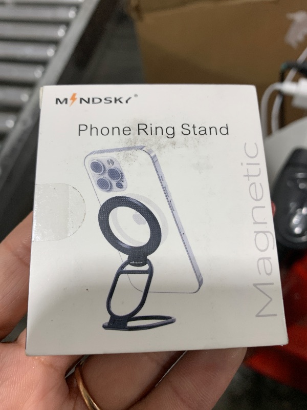 Photo 1 of MINDSKY Mag-Safe Phone Stand Phone Grip Compatible with iPhone 12/13/14/15 Mini/Pro/Pro Max Accessories Removable Magnetic Finger Phone Ring Grip(Black)