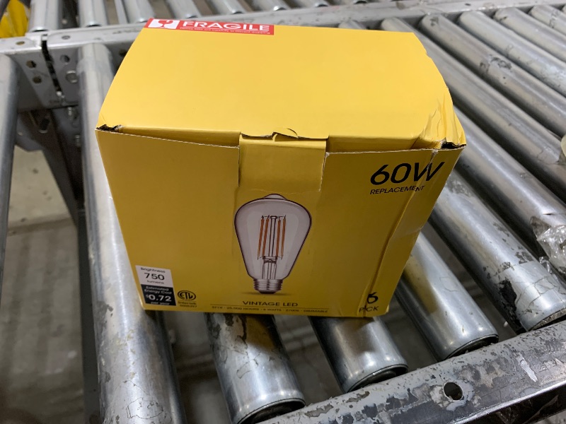 Photo 1 of Gozelux Vintage LED Edison Bulbs 6W, Equivalent 60W Incandescent, Warm White 2700K, ST58 Antique LED Filament Bulbs with 90+ CRI, E26 Medium Base,Dimmable, Clear Glass, Pack of 6