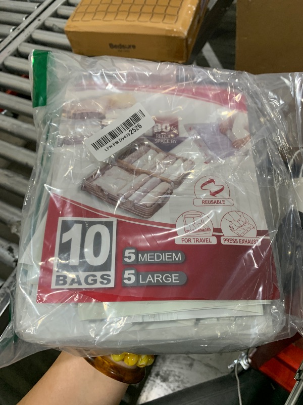 Photo 1 of TAILI 10 Pack Travel Compression Bags, Roll Up Space Saver Bags (5 Large+5 Medium), No Vacuum Needed Packing for Luggage, Suitcase, Backpack, Travel Essentials, Cream