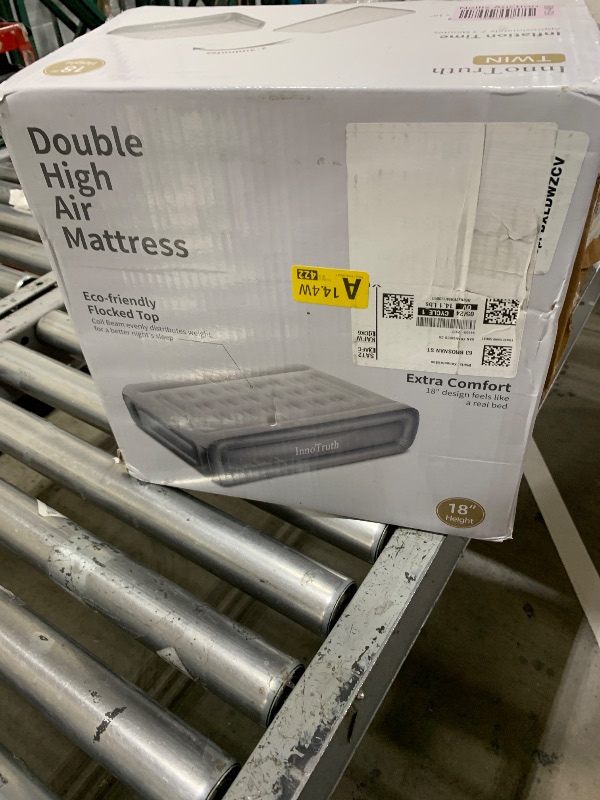 Photo 1 of InnoTruth Raised Air Mattress with Built-in Pump, Elevated Inflatable Mattress with Carrying Bag for Home and Camping, Twin Size Blow Up Bed, Gray, Twin (78"x40"x18")