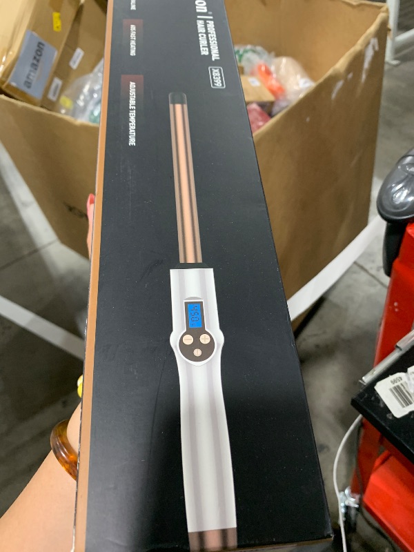 Photo 1 of 3/4 Inch Extra Long Barrel Curling Wand, Ceramic Tourmaline Curling Wand Professional Dual Voltage with Adjustable Temperature