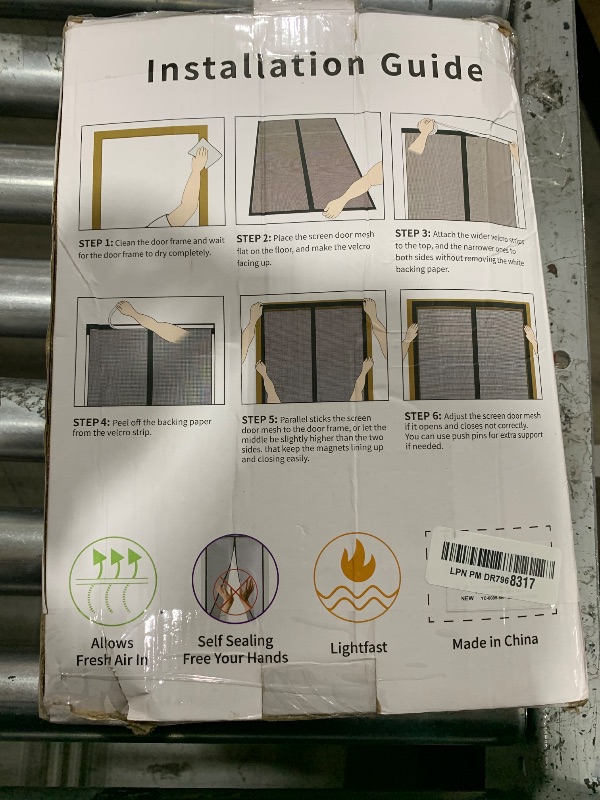 Photo 1 of CHIYUNS Double Door Mesh Screen Magnetic Closure Heavy Duty for Sliding Door 80" x 96" Extra Long Magnet Bug Screens for French Doors, Self Closing Fiberglass Mosquito Net for Doorway, Keep Bugs Out