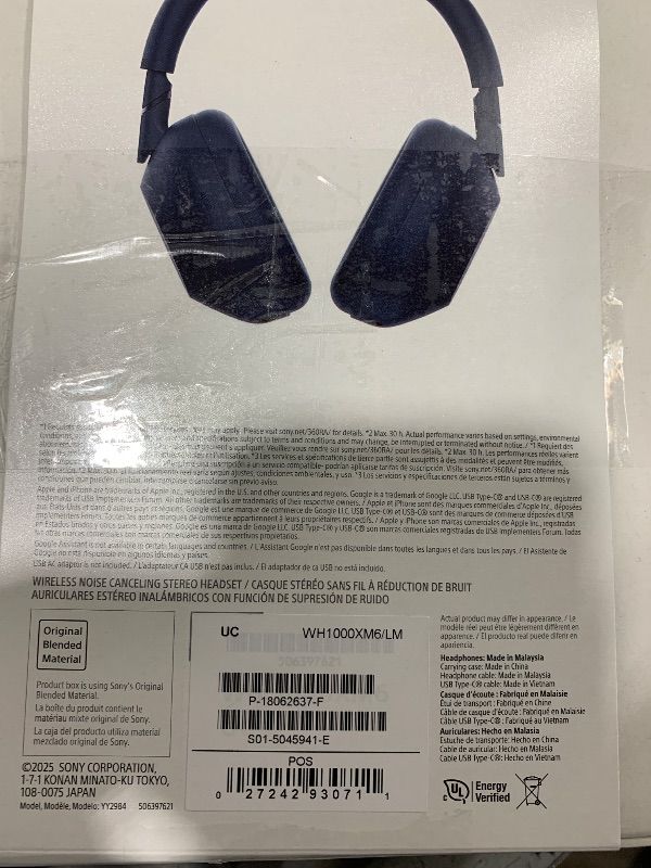 Photo 1 of Sony WH-1000XM6 The Best Wireless Noise Canceling Headphones, HD NC Processor QN3, 12 Microphones, Adaptive NC Optimizer, Mastered by Engineers, Studio-Quality, 30-Hour Battery, Midnight Blue
