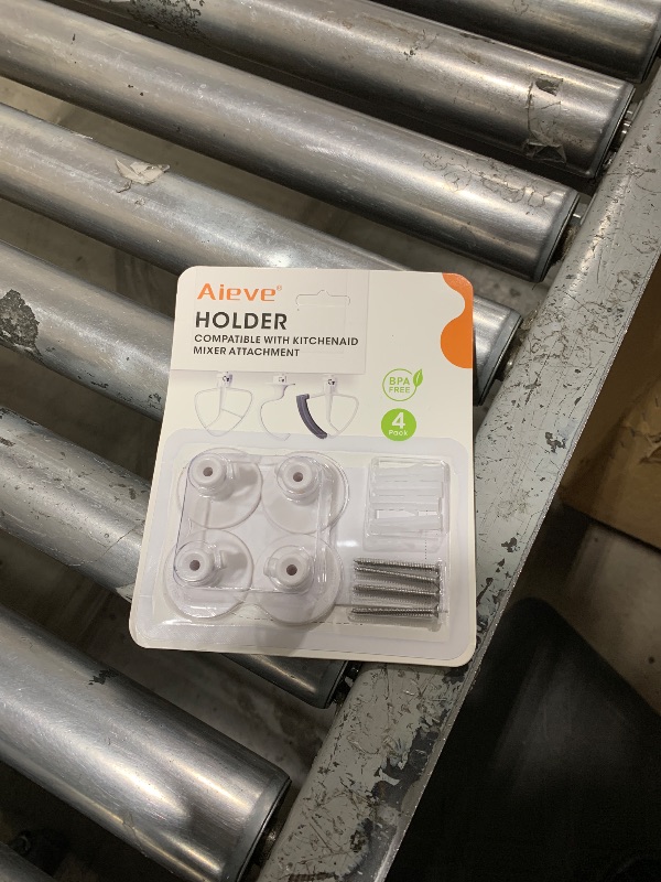 Photo 1 of AIEVE 4 Pack Stand Mixer Attachment Holders Compatible with Kitchenaid Mixer Accessories,Flex Edge Beater, Flat Beater, Dough Hooks and Wire Whip Organizer
