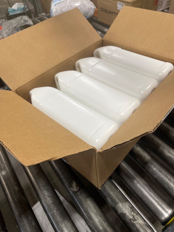 Photo 1 of 1 Gallon F-Style HDPE Jug with Secure Seal Lid - Heavy-Duty Storage Bottle, Automotive Fluid Oil, Chemical & Water Transport Container - Pack of 4