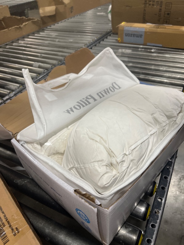 Photo 1 of LIANLAM White Goose Down Pillow Standard Size- Soft Down Pillows for Sleeping, Hotel Collection Pillow for Neck Pain Relief-5 (2 Pack, 20"x36")