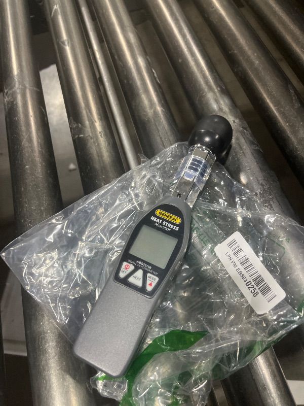 Photo 1 of General Tools Hand-held Heat Stress Monitor #WBGT8758, 32° to 122° F, 0 to 100% RH, 35 x 40 mm Brass Black Ball