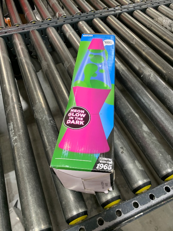 Photo 1 of LAVA The Original Lamp - 14.5" Neon Pink - Classic Liquid Motion Lamp - Green/Yellow and Blue Liquid - Item #2383 (Amazon Exclusive)