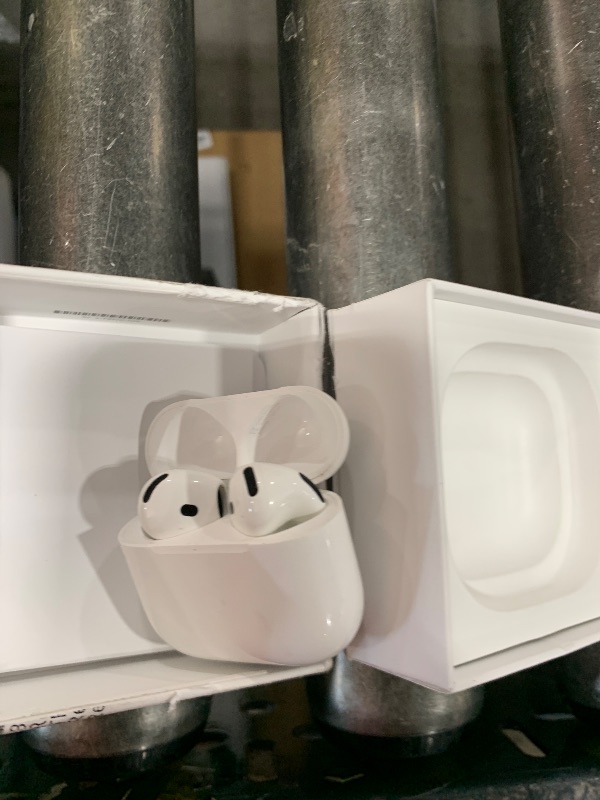 Photo 1 of Apple AirPods 4 Wireless Earbuds, Bluetooth Headphones, Personalized Spatial Audio, Sweat and Water Resistant, USB-C Charging Case, H2 Chip, Up to 30 Hours of Battery Life, Effortless Setup for iPhone
