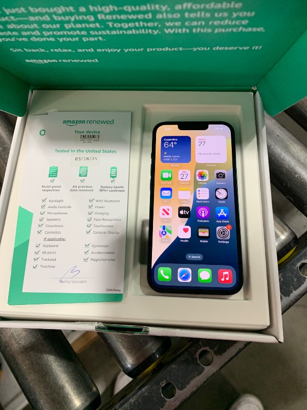 Photo 1 of Apple iPhone 13, 128GB, Midnight - Unlocked (Renewed Premium)