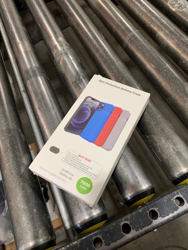 Photo 1 of GIN FOXI Battery Case for iPhone 12 Pro Max, Real 7000mAh Ultra-Slim Battery Charging Case Rechargeable Anti-Fall Protection Extended Charger Cover for iPhone 12 Pro Max Battery Case(6.7 inch) Blue
