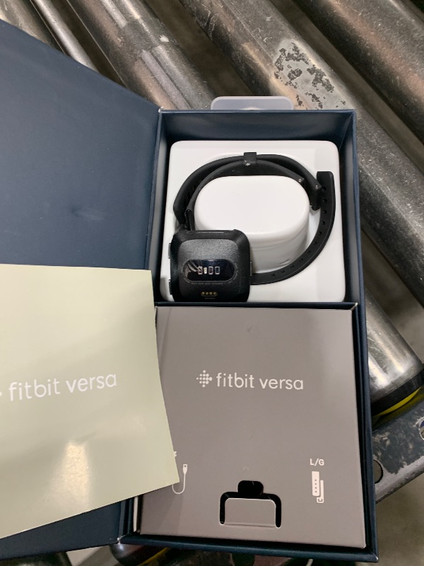 Photo 1 of Fitbit Versa Smart Watch, Black/Black Aluminium, One Size (S & L Bands Included)