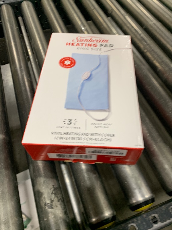 Photo 1 of Sunbeam XL Heating Pad for Back Neck and Shoulder Pain Relief with Sponge for Moist Heating Option Extra Large 12 x 24" Blue