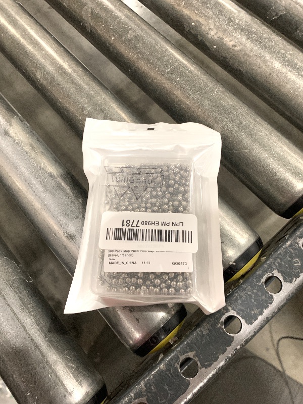 Photo 1 of 500 Pack Map Push Pins Map Tacks Small Size (Silver, 1/8 Inch)