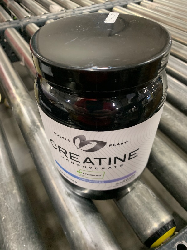 Photo 1 of Muscle Feast Creapure Creatine Monohydrate Powder, Vegan Keto Friendly Gluten-Free, Mass Gainer, Muscle Recovery Supplement and Trusted Creatine for Muscle Growth, Creatine Powder, Unflavored, 2lb
