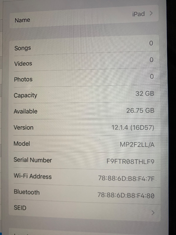 Photo 1 of Apple iPad 9.7-inch Retina Display with WIFI, 32GB, Touch ID, 2017 Mode - Space Gray (Renewed)