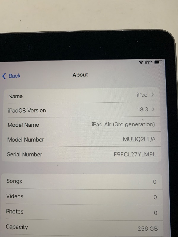 Photo 1 of 2019 Apple iPad Air (10.5-inch, WiFi, 256GB) - Space Gray (Renewed Premium)