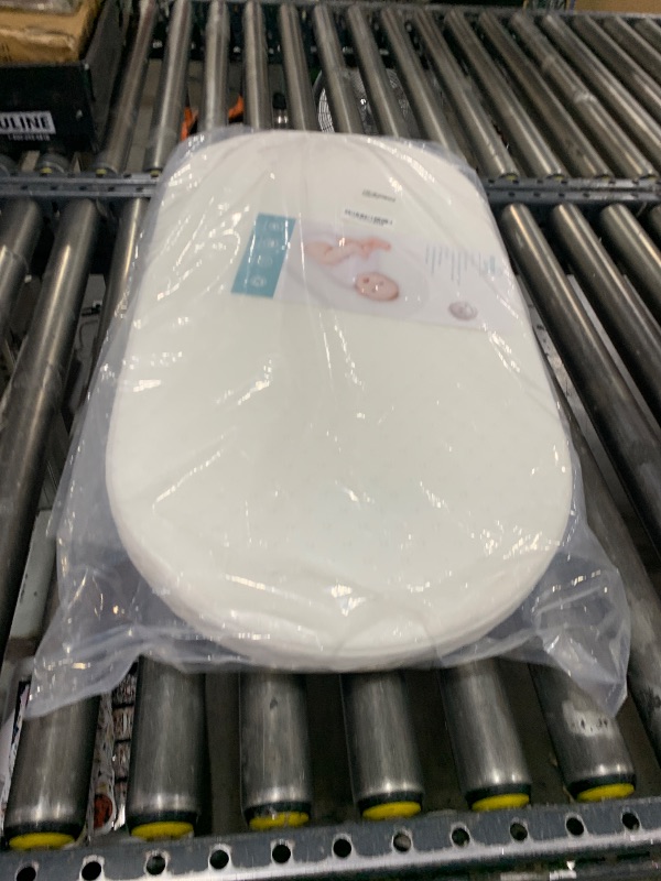 Photo 1 of Wonder Living Baby Bassinet Mattress, Breathable, Hypoallergenic, Premium Foam, Non-Toxic, Oval Shaped with Removal Waterproof Cover,15" x 30" x 2'', White