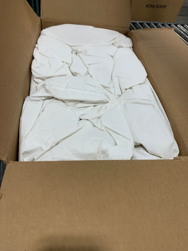 Photo 1 of BPC Organic Feather Down Comforter Queen Size, Fluffy Duvet Insert for All-Season with 100% Cotton Cover and Puffy Feather Down Filling, Ivory White, 90x90 Inches