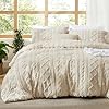 Photo 1 of Bedsure Tufted Boho Comforter Set Queen Size - Beige Boho Bed Set, GentleSoft™ 3 Pieces Farmhouse Shabby Chic Embroidery Bedding, Gifts for Woman, Soft Jacquard Queen Comforter for All Seasons