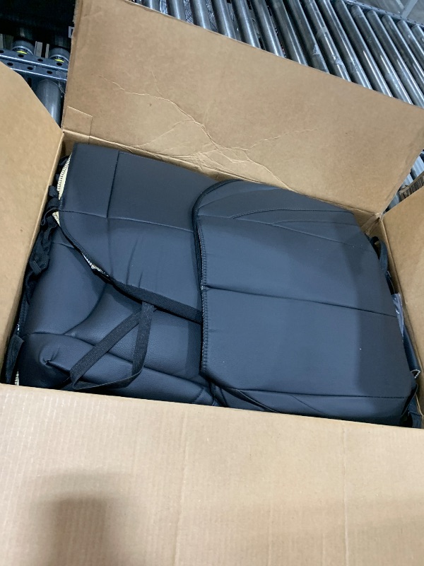 Photo 1 of Full Coverage Leather Car Seat Covers Full Set,Waterproof Seat Covers for Cars,SUVs Pick-up Truck, Car Seat Cushion,Car Seat Protector,Black Seat Cover with 5 Seats