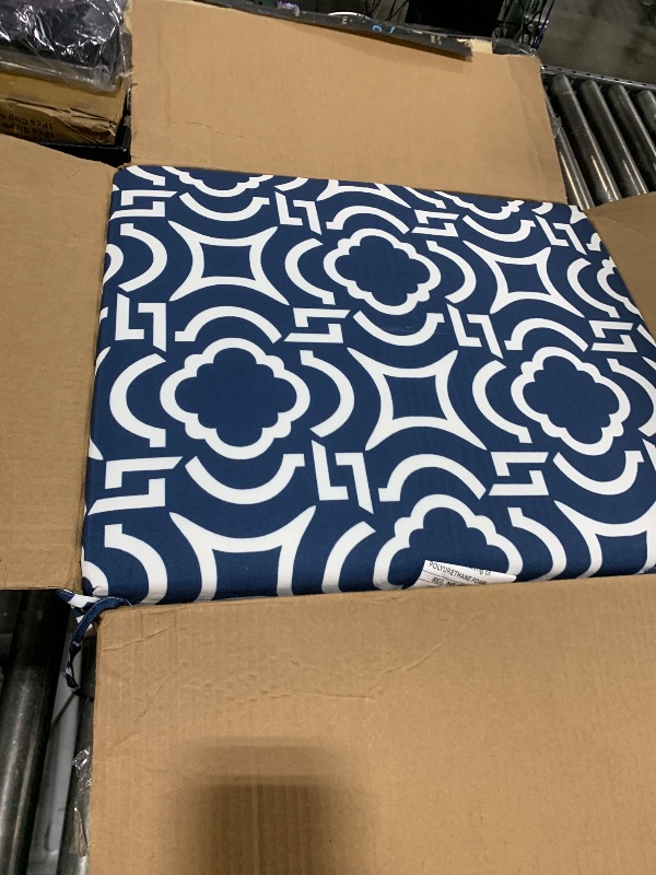 Photo 1 of downluxe Outdoor Chair Cushions Set of 4 for Patio Furniture, Water-Resistant Square Corner Patio Chair Cushions with Ties, High Density Foam Outdoor Seat Cushion, 18.5" X 16" X 3", Circular Geometry