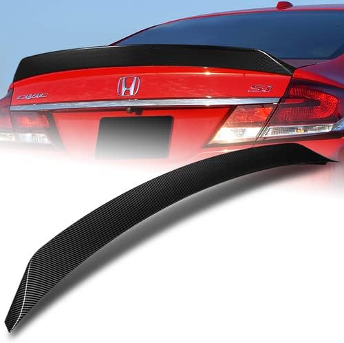 Photo 1 of W-Power ABS Plastic AR-Style Rear Trunk Lid Spoiler Wing Compatible with 2012-2015 Honda Civic 4DR Sedan, 2013 2014 (Painted Carbon Style)
