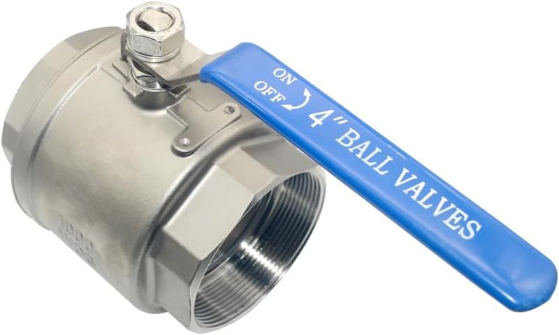 Photo 1 of DAN SPEED 4" NPT Female 316 Stainless Steel Full Port Ball Valve Vinyl Handle WOG1000