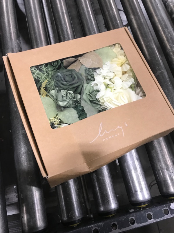 Photo 1 of Ling's Moment Green Flowers Artificial, Emerald Green & Beige Flowers and Greenery Grand Combo Box Set for DIY Wedding Bridal Bouquet, Centerpieces, Home Decor, Floral Arrangement Decor, etc.