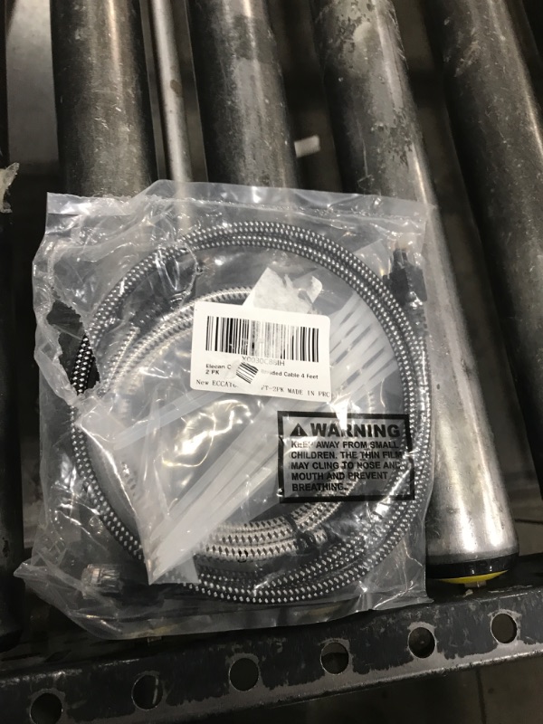 Photo 1 of Elecan Cat 6 Ethernet Cable 4 Feet/2 Pack, UL Listed Patch Cord(from 2-300ft) Pure Copper, 10Gbps 500MHz, Nylon Braided Cat6 Cat5e Cat5 RJ45 Network Internet Cable +15 Ties-(1.22m)