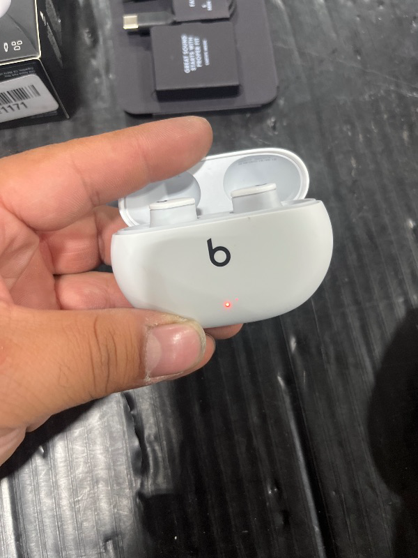 Photo 1 of Beats Studio Buds - True Wireless Noise Cancelling Earbuds - Compatible with Apple & Android, Built-in Microphone, IPX4 Rating, Sweat Resistant Earphones, Class 1 Bluetooth Headphones - White