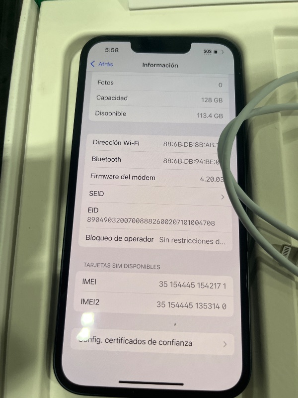 Photo 1 of Apple iPhone 13, 128GB, Midnight - Unlocked (Renewed Premium)
