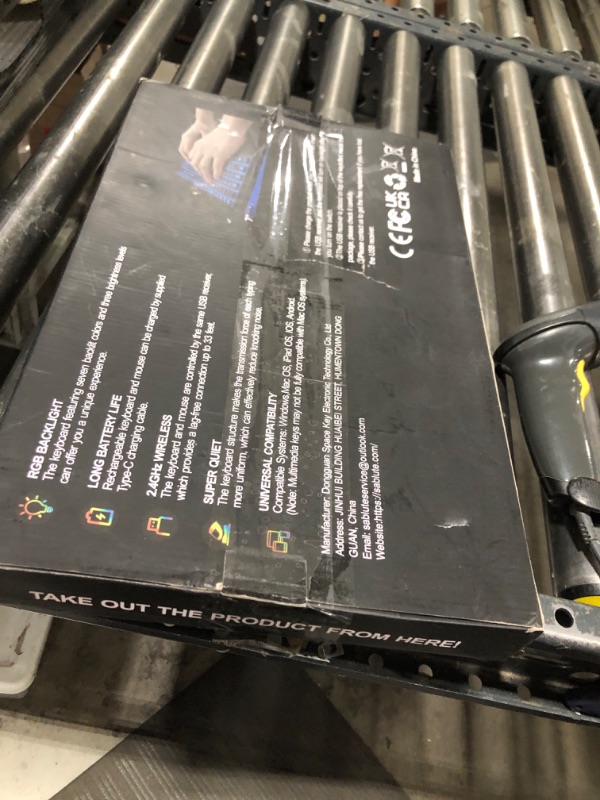 Photo 1 of Wireless Keyboard and Mouse Backlits, Wrist Rest, LED Mouse, Rechargeable Ergonomic Keyboard with Phone Holder, Silent Light Up Combo for Computer, Mac, PC, Laptop, Chromebook (Black)