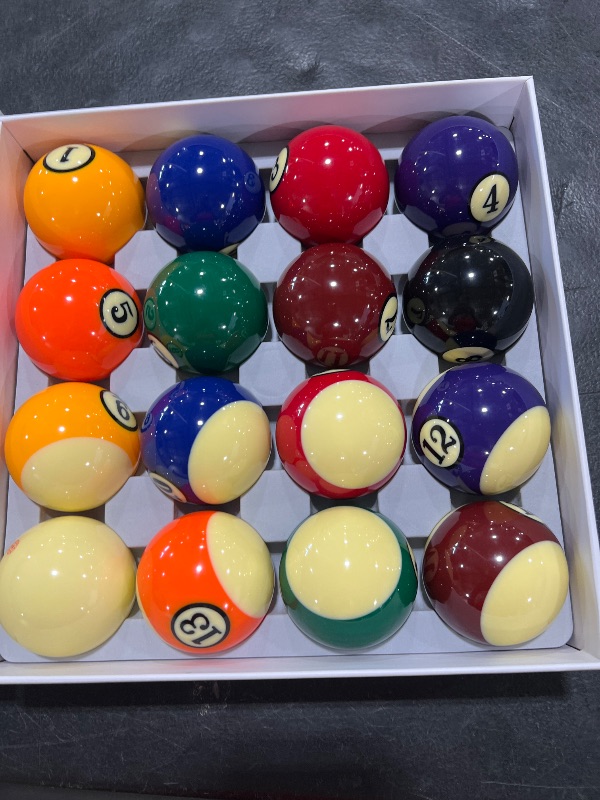 Photo 1 of 52.5mm Billiard Balls Pool Balls Set Billiards Pool Balls Full Set Nine-Ball Arm Cue Balls Small Size (Color : 52.5mm)