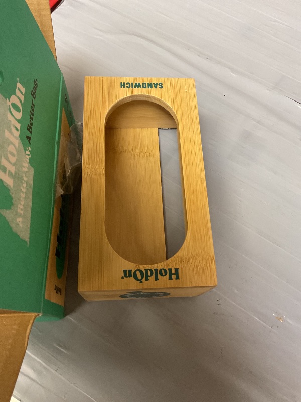 Photo 1 of HoldOn Bamboo Sandwich Bag Holder - Bamboo, Simple, Individual Organizer, Extra Thick - Food Storage Bag Holder, Space Saving, Renewable Material, Clutter Free