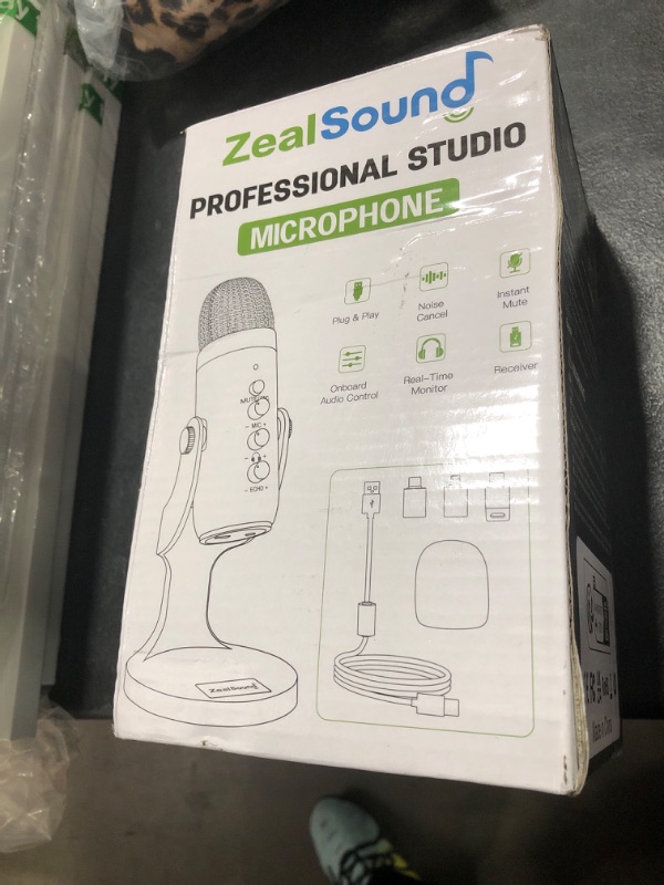 Photo 1 of ZealSound Wireless Microphone,USB Mic for iPhone PC iPad Android Phone-Cordless Condenser Desktop Microphones with Mute Echo Monitor Volume Gain 2.4GHz for Podcast,ASMR,Gaming,YouTube Video/K66 Black