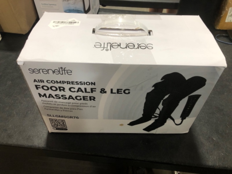 Photo 1 of SereneLife Air Compression Leg Massager, Full Leg Massager with Heat and Compression, Ice Pack, Portable and Adjustable with 6 Modes 3 Vibrations 3 Intensities, 11 Airbags for Thigh Calf Foot Massage