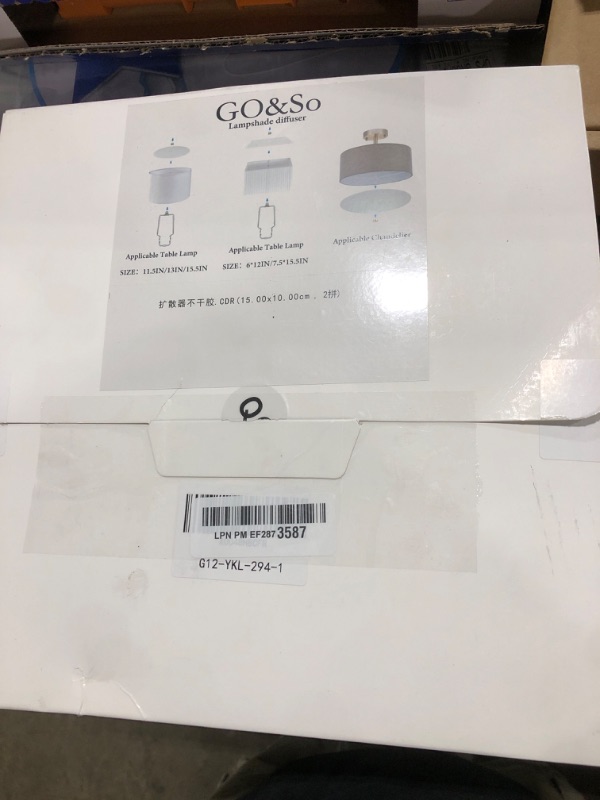 Photo 1 of GOSO Lamp Shade Diffuser 11.5" Diameter with 3/8" Center Hole,Lampshade Fits 12-15" Openings Frosted White Acrylic Shade, Lampshade for Table Lamps Pendants Light Diffuser 1 Pack