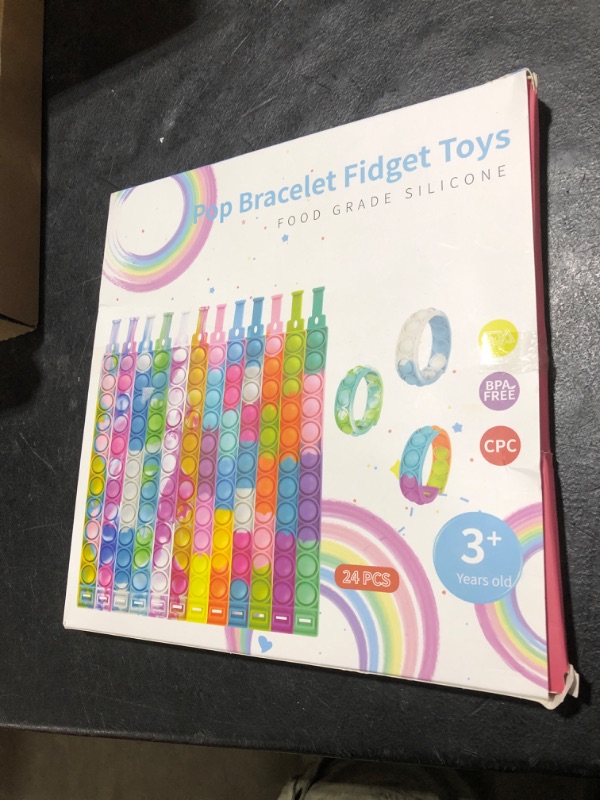 Photo 1 of Pop Bracelets Fidget Toys Bulk Its 24 Pack Party Favors for Kids Pop Fidget Bracelet It Fidget Toy Fidgets for Classroom Prizes End of Year Student Gifts Birthday Goodie Bag Stuffers Toys for Girl Boy