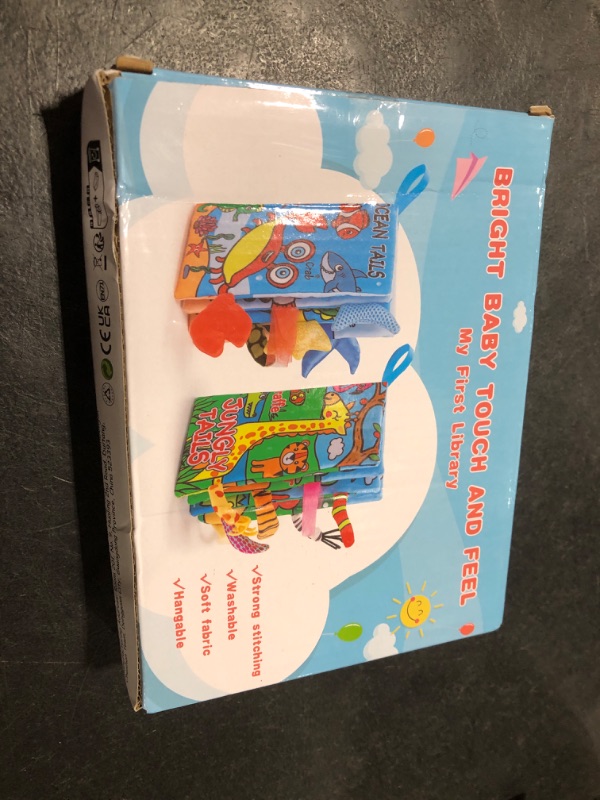Photo 1 of 2PCS Baby Books 0-6 Months Tummy Time Infant Toys 0-3 Months High Contrast Baby Sensory Toys 3-6 6-12 Months Newborn Essentials Must Haves Crinkle Touch Feel Busy Soft Books for Babies Shower Gifts