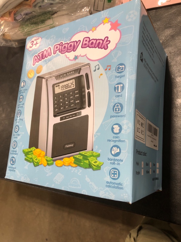 Photo 1 of Fishboy Talking Pink ATM Piggy Bank for Kids with Dual Debit Cards, Power-Off Memory, Auto-Opening Drawer for Real Money for Girls, Onekey Shutdown, Bill Feeder, Coin Recognition, Balance Calculator