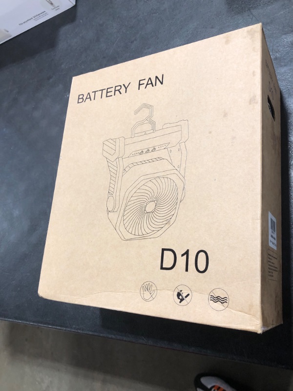 Photo 1 of 20000mAh Camping Fan, Rechargeable Portable Fan with 400 Lumes Light, 360° Rotatable Hook, 270° Pivot, 4 Speeds, 58Hrs Battery Powered for Tent Car Trip Outdoor BBQ Hurricane Power Outages