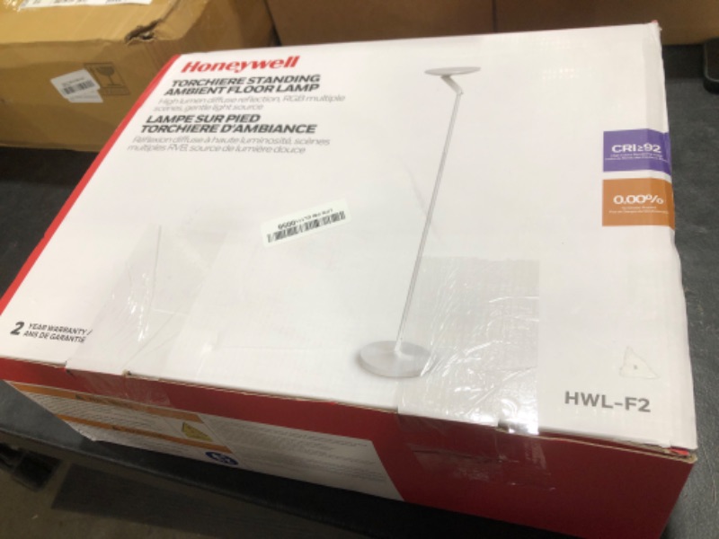 Photo 1 of HONEYWELL Floor Lamps for Living Room- F2 Sunturalux™ 2 in 1 40w/3000lm 10.83'' Panel Super Bright Led Floor Lamp with Remote Control,Modern Tall Lamp 6 RGB Modes Standing Lamp for Bedroom,Office
