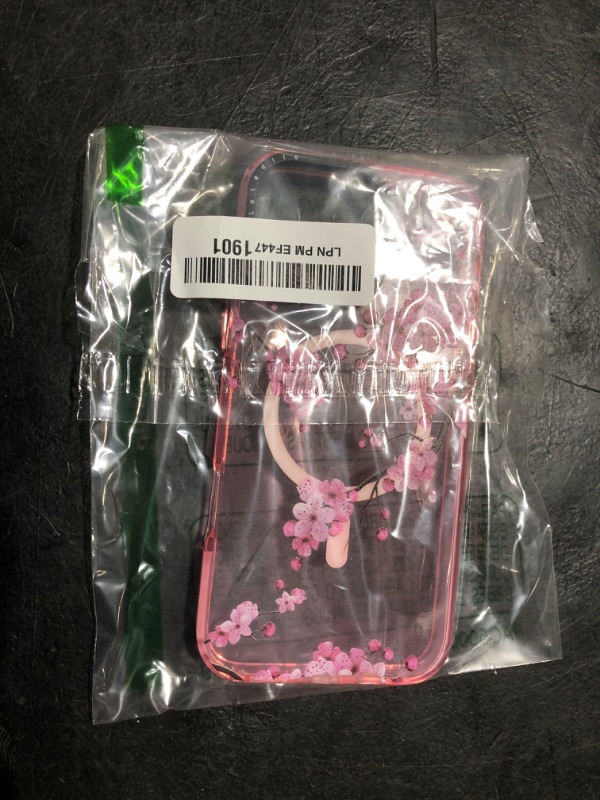 Photo 1 of Lotadilo Case for iPhone 16 Pro Max Case Compatible with Magsafe Ring Holder Stand - for Women Peach Blossom Design TPU Phone Cover for Girls Girly Funny Fashion