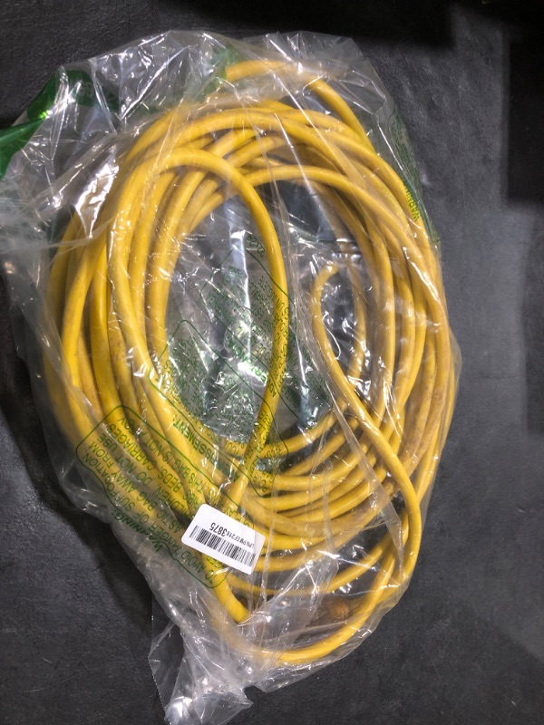 Photo 1 of EP 50 ft Lighted Outdoor Extension Cord - 12/3 SJTW Heavy Duty Yellow Extension Cable with 3 Prong Grounded Plug - 15AMP Power Cord for Lawn, Garden, Appliances