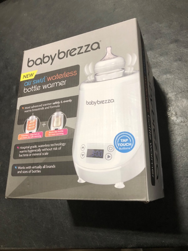 Photo 1 of Baby Brezza AirSwirl Waterless Baby Bottle Warmer - Safely Warm Breastmilk + Formula - Bottles Stay Dry + Nutrients are Protected - Works with Nearly All Bottles